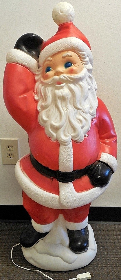 Plastic blowmold 40 christmas santa claus outdoor yard decor light