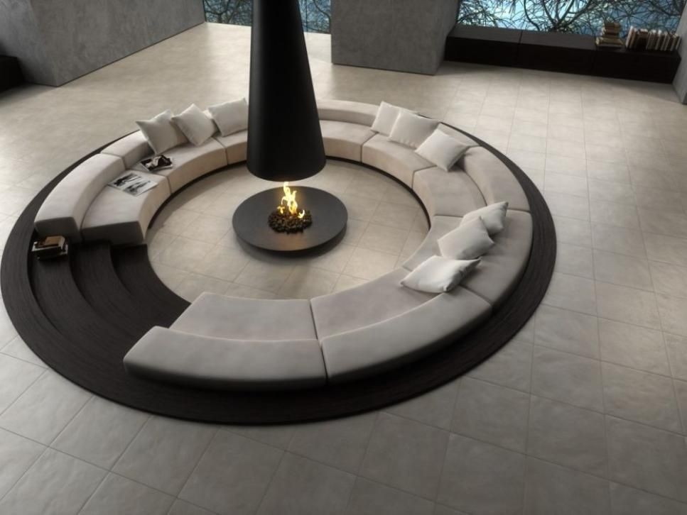 Round leather couch 4