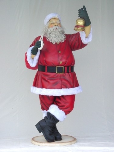 Santa claus with beard standing with bell 1