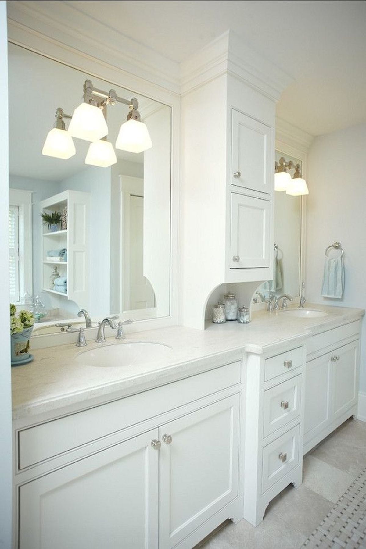 White bathroom storage