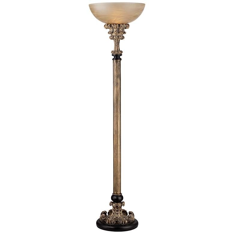 Art deco torchiere floor lamp