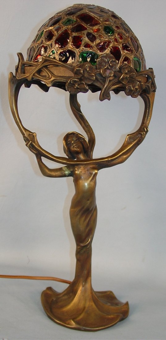 Art nouveau lady lamp 3