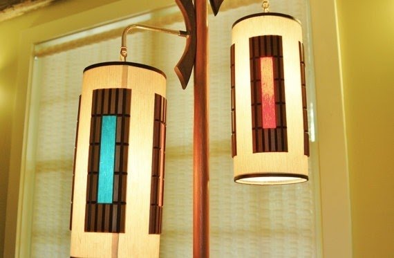 Danish modern pole lamp mid century