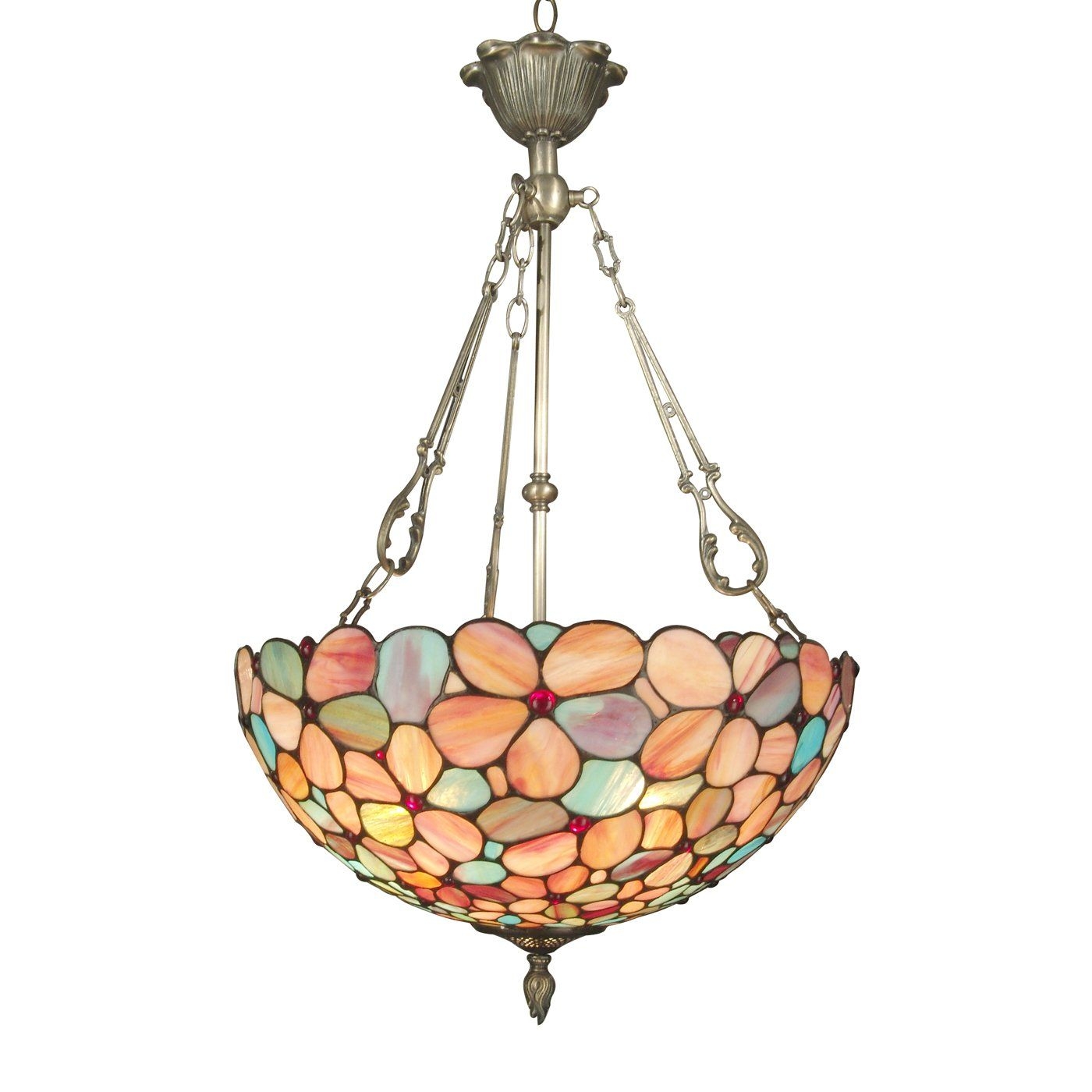Stained glass hanging lamp