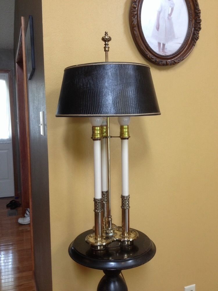 Vintage Mid Century Stiffel Candle French Bouillotte Table Lamp Brass Copper