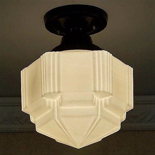 Dynamic Art Deco Ceiling Lamp Light Glass Shade Fixture Kitchen Bath Porch