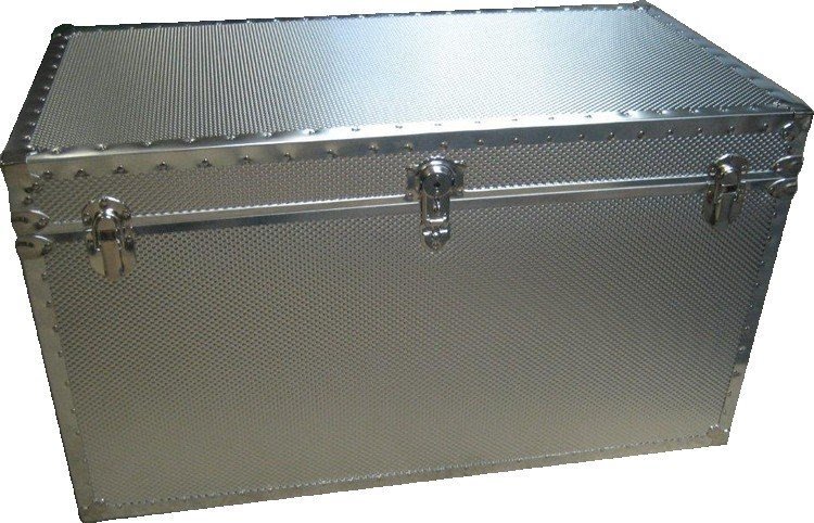 Metal storage chest 44 x 22 x 24 embossed metal