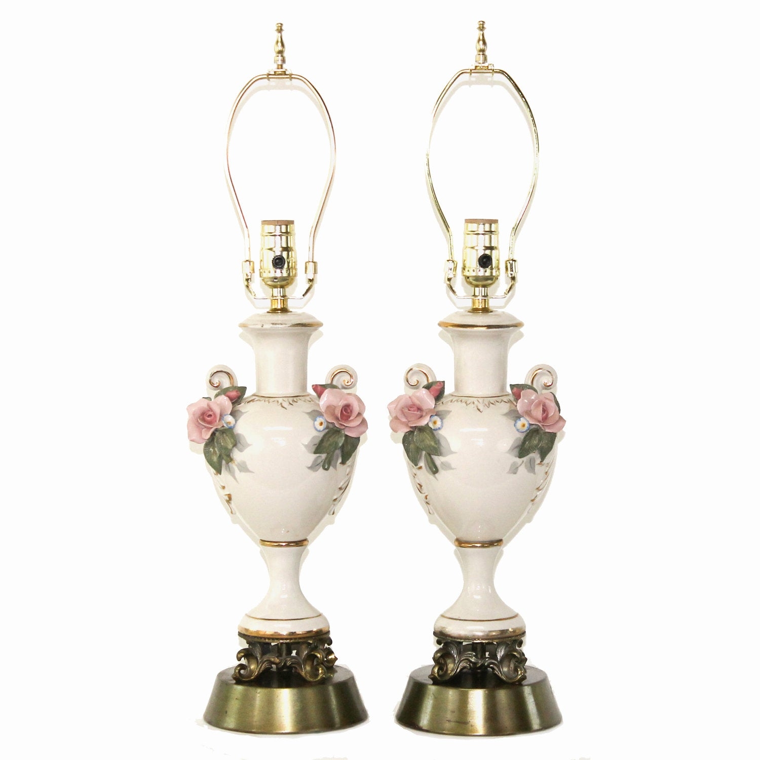 Porcelain rose lamp