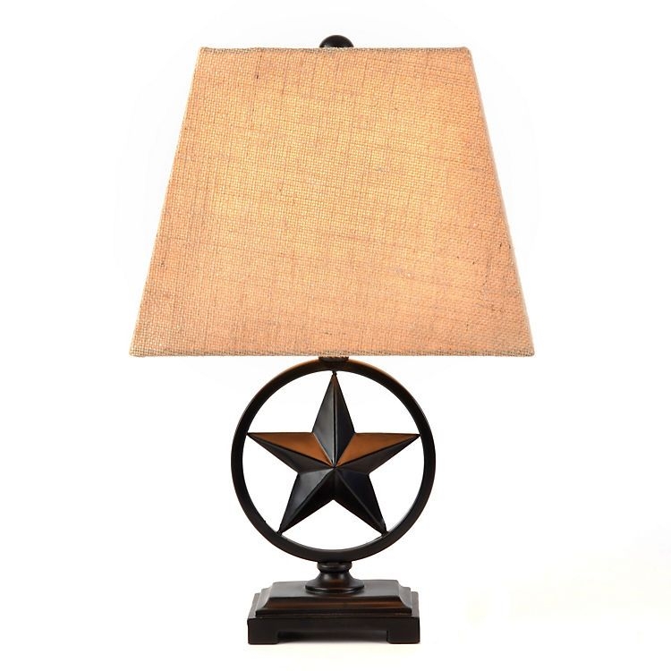 Black metal texas star lamp