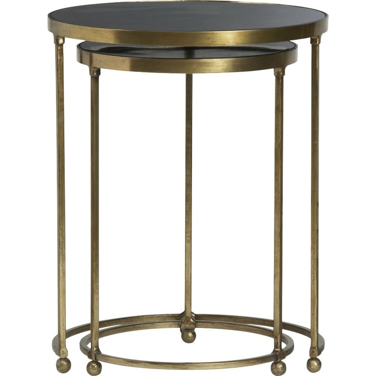 Living room moreno nesting tables i like the brass finish