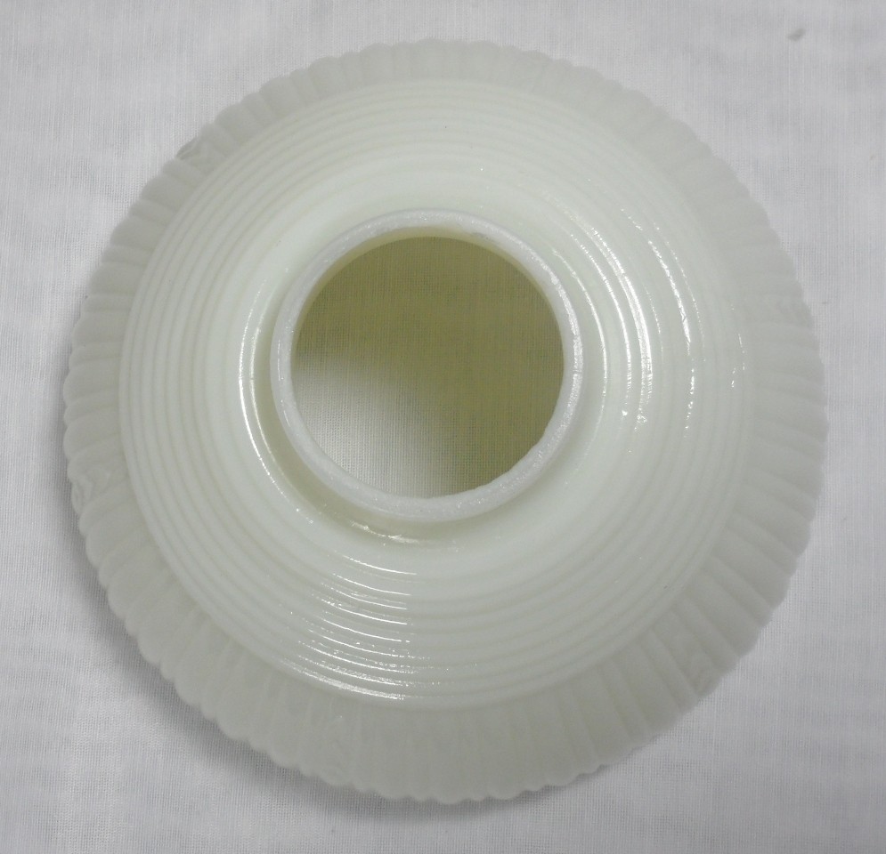 Scalloped milk glass small torchiere chandelier lamp globe shade 1