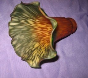 Vintage tiffany amber green lily tulip glass lamp shades art
