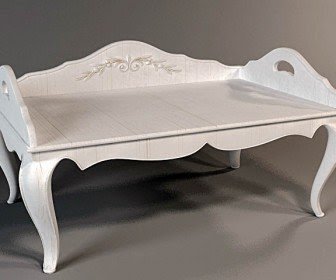 Breakfast tray 3d model in classic provence style with legs
