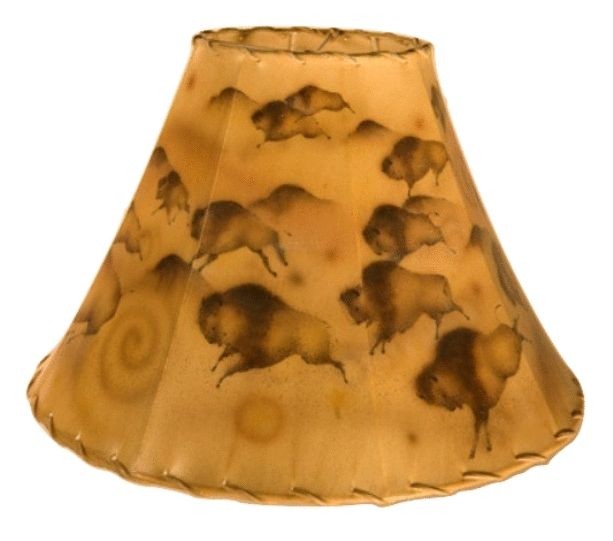 Buffalo cave art rawhide lamp shade