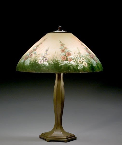Inc image 1 jefferson lamp reverse painted hollyhock shade 1884