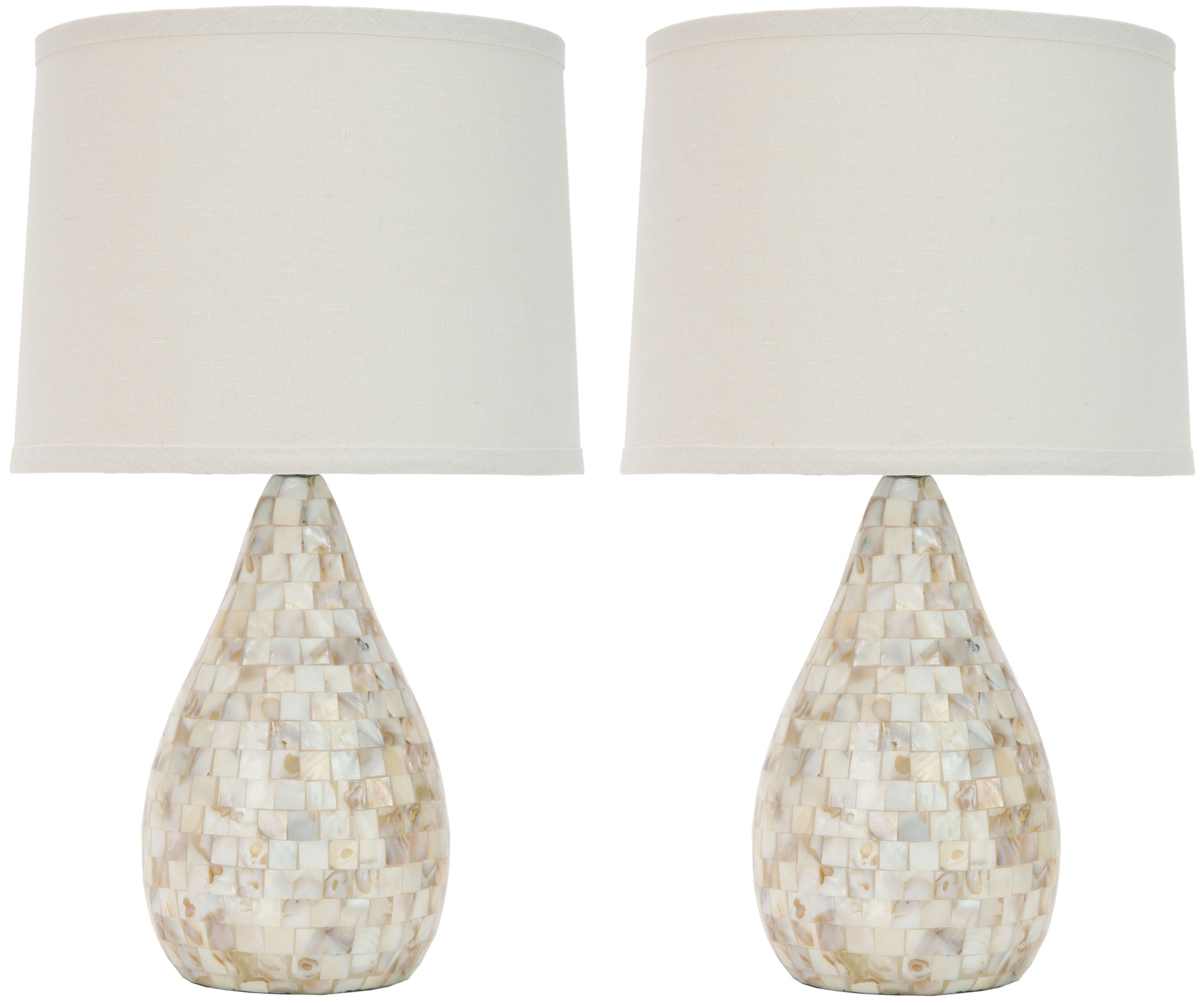 Lighting set of 2 lauralie ivory capiz shell lamp