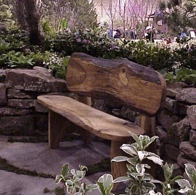 Rustic park benchs