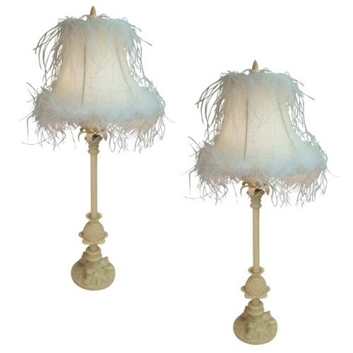 Feather lamp shades