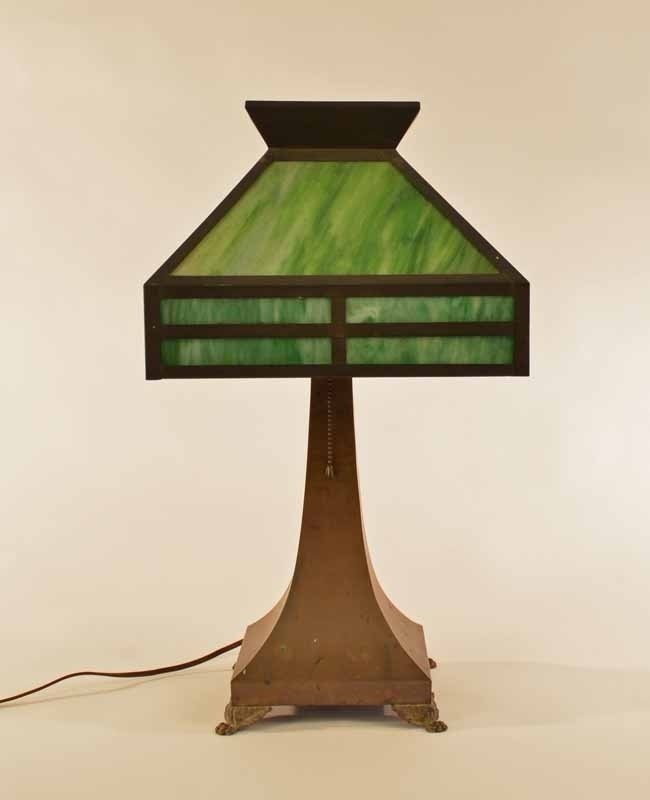 Slag glass lamp