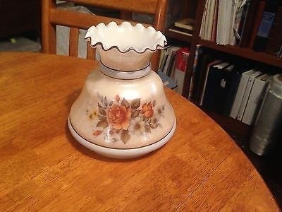 Vintage milk glass hurricane lamp shade replacement globe brown w