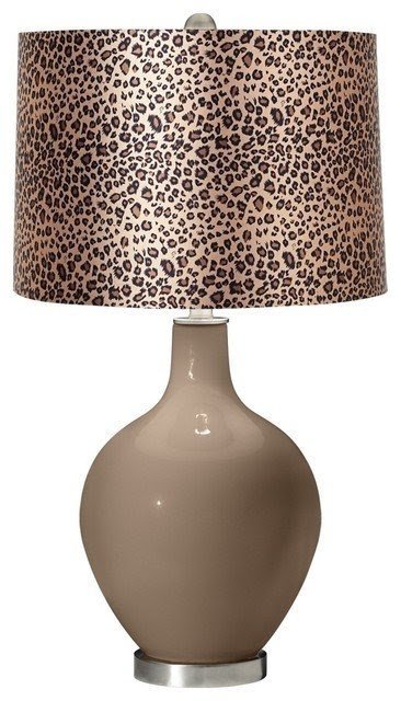 Mocha leopard print ovo table lamp contemporary table lamps