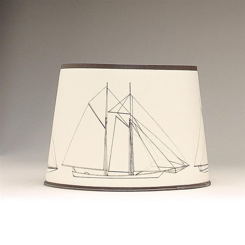 Aladdin 12 sailing ship parchment oil lamp shade