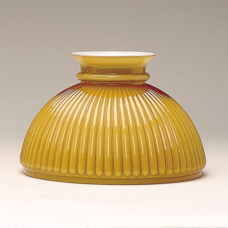 Aladdin amber ribbed glass oil lamp shade 1