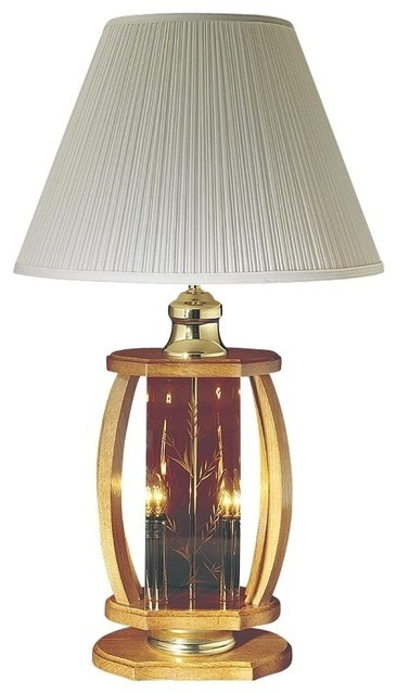 Country Cottage Solid Oak Egg Shell Shade Night Light Table Lamp Traditional Table Lamps