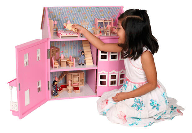 Large wooden dollhouse 4