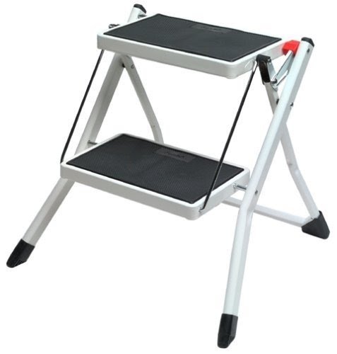 Polder Essential 2-Step Stool, White/Black