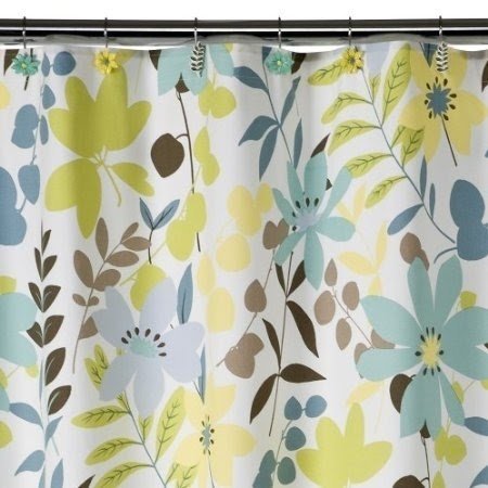 Blue brown shower curtain 6