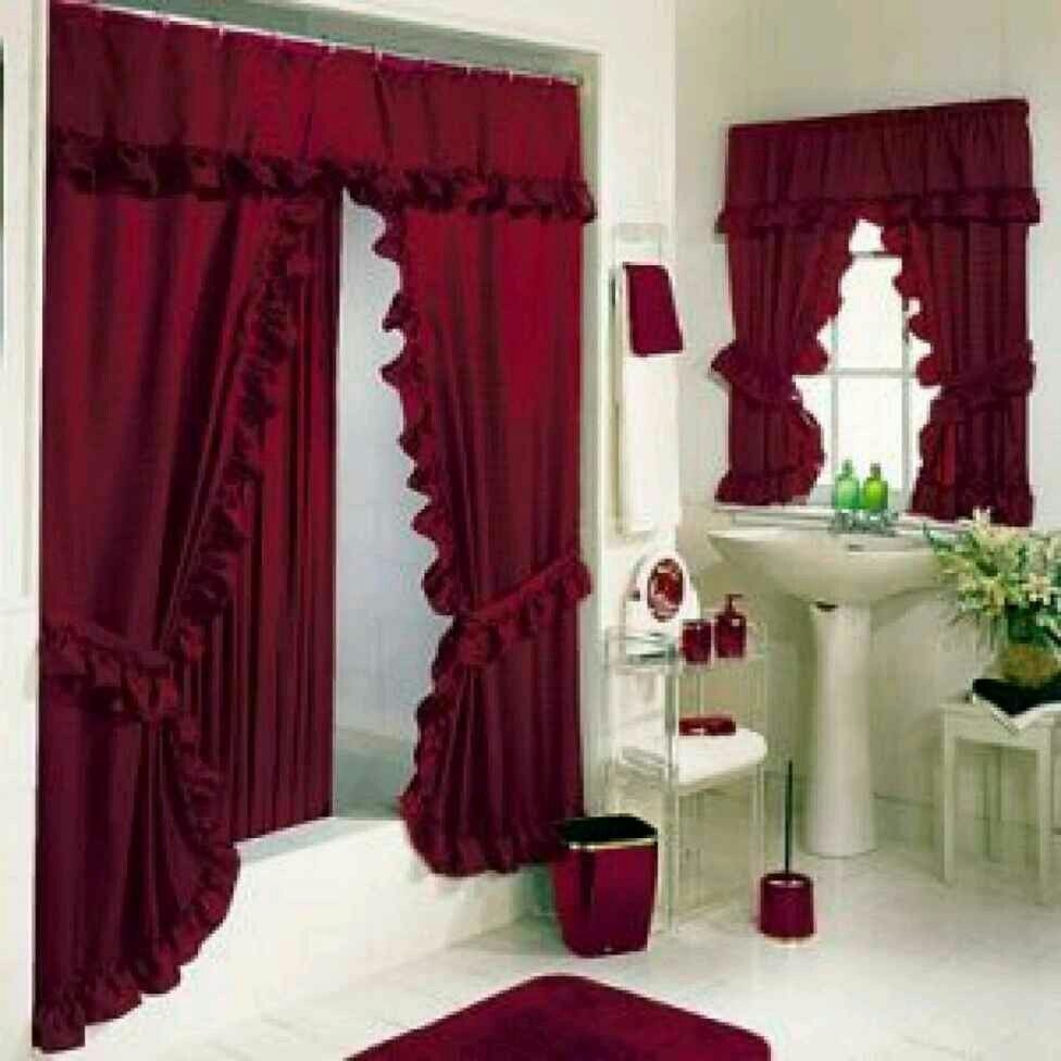 Double swag shower curtain 3
