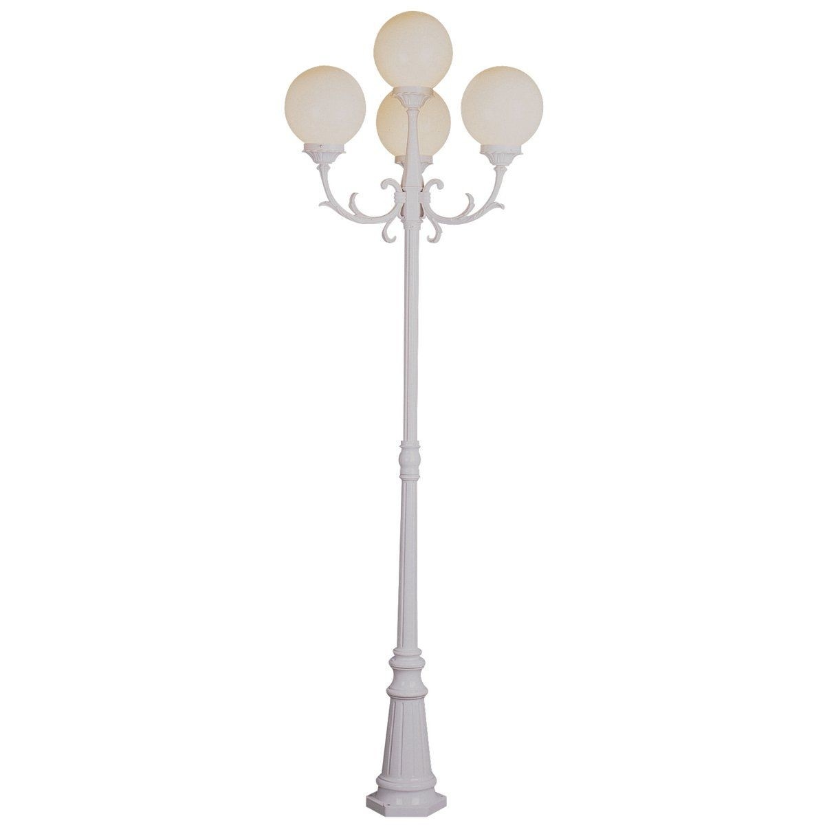 Madison 89 4 Globe Outdoor Lamp Post In White Modern Outdoor Lighting