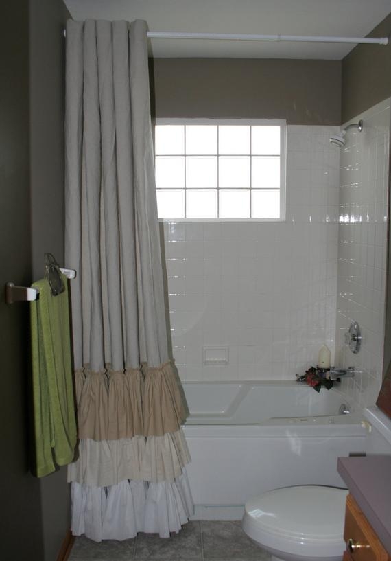 Shower curtain ruffled shabby chic or