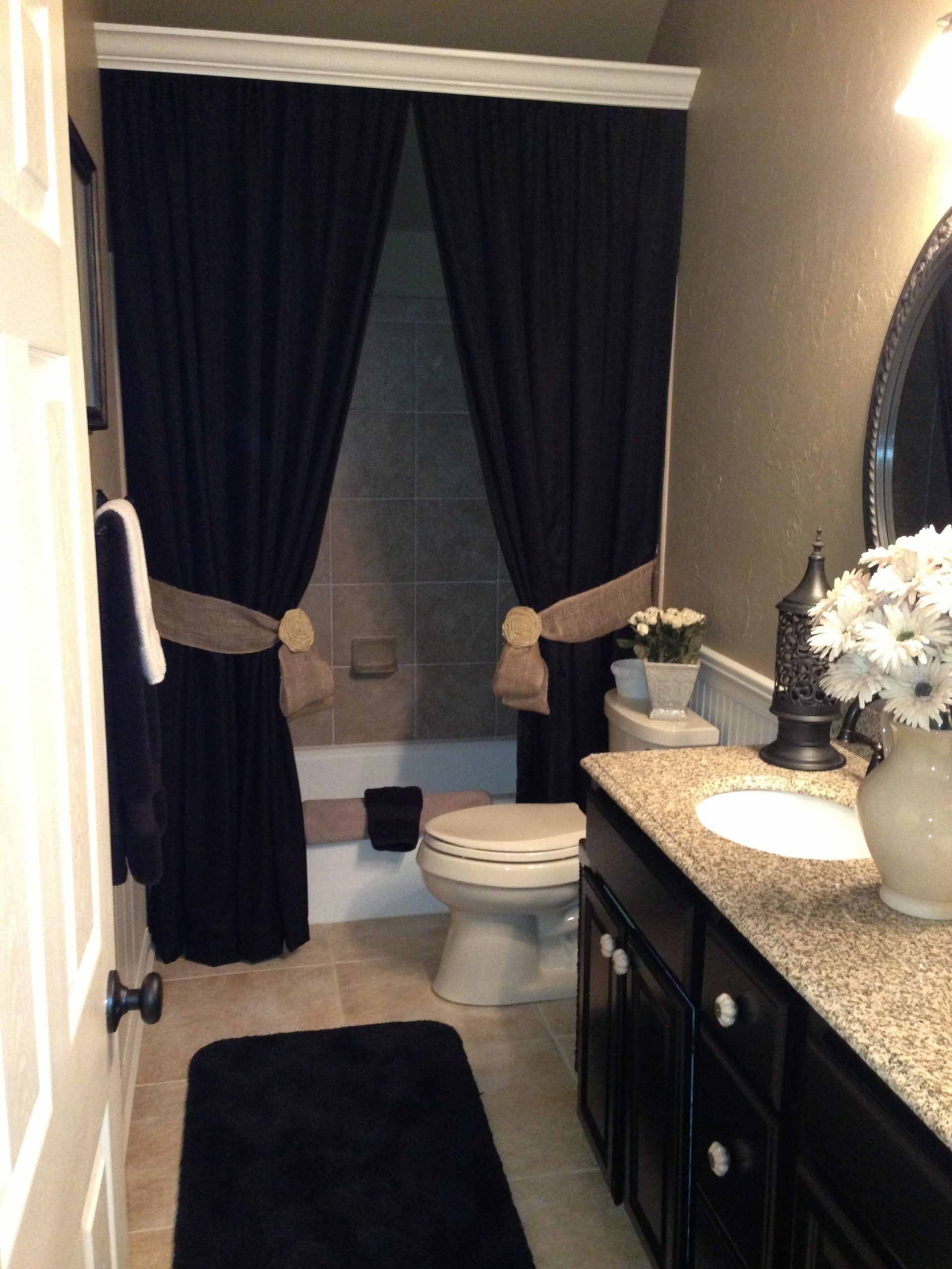 Tie back shower curtains 1