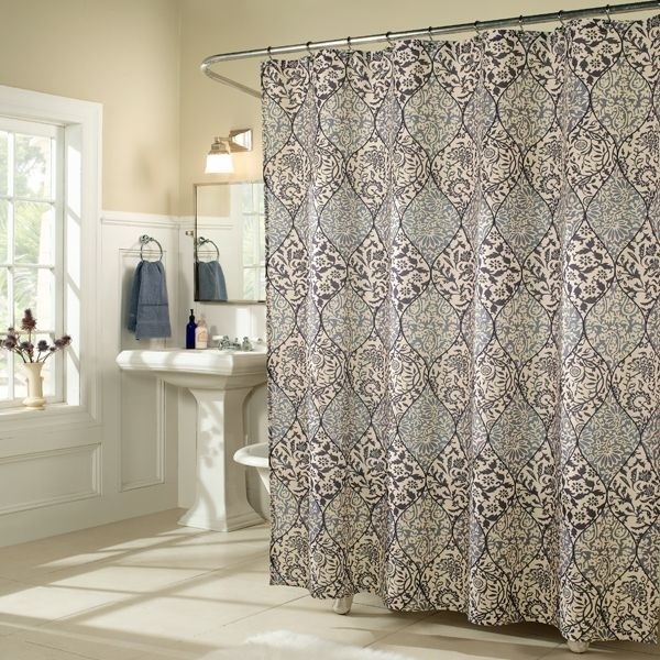 Luxury fabric shower curtain 14