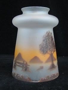 Details about vintage hand painted art glass light lamp shade