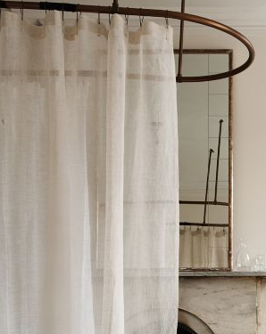Ready made woven sheer linen shower curtains easily soften a
