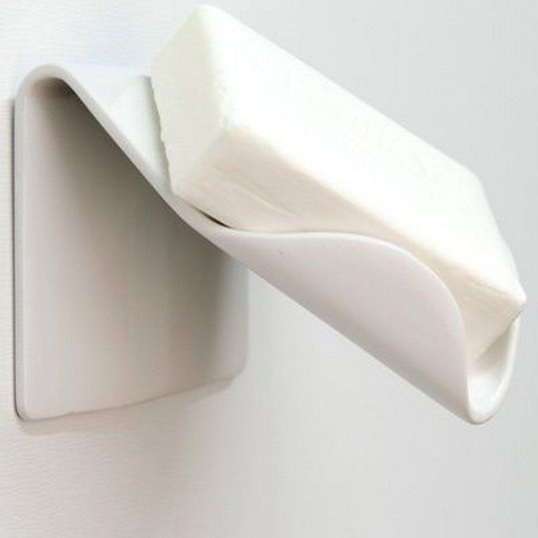 Recessed ceramic soap dish for shower