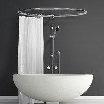 Shower curtain rail round