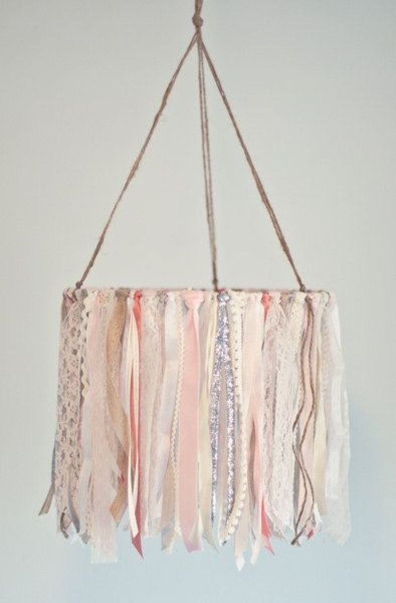 Baby ribbon mobile childs room hanging 2
