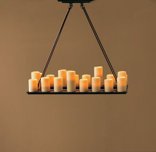 Bronze finish natural looking faux candles in different shapes and