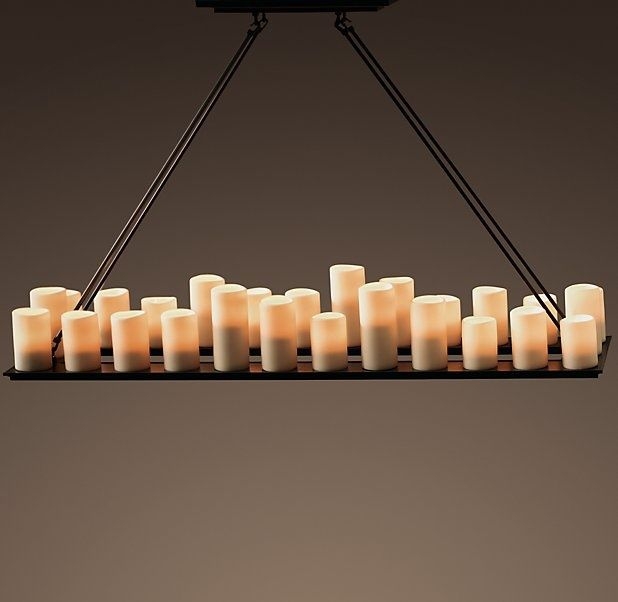 Dining table pillar candle rectangular chandelier large 1500 58 w