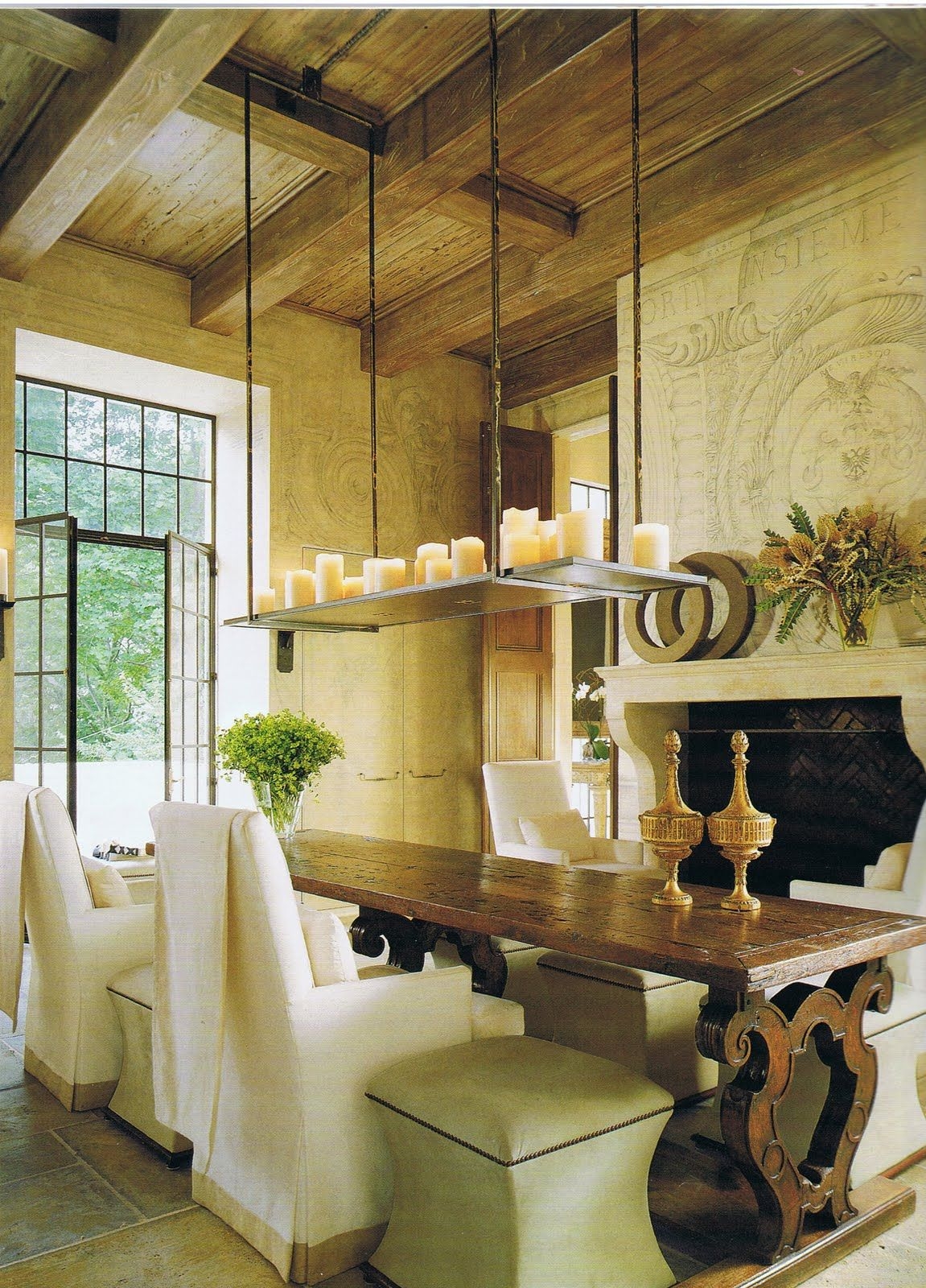 Faux candle chandelier 42