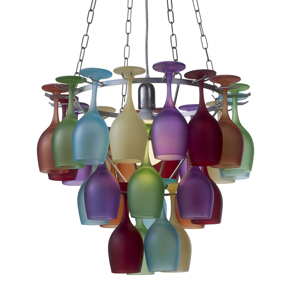 How to make a wine glass chandelier