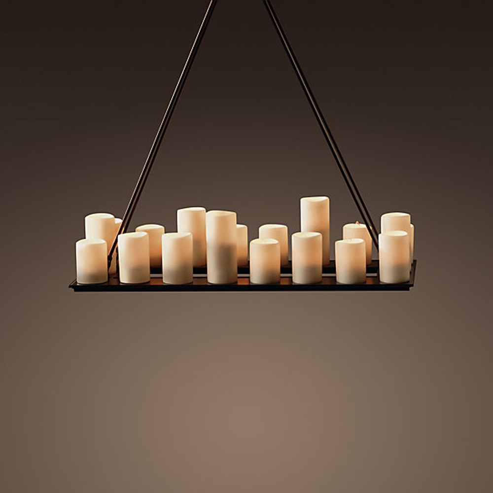 Pillar candle chandelier restoration hardware