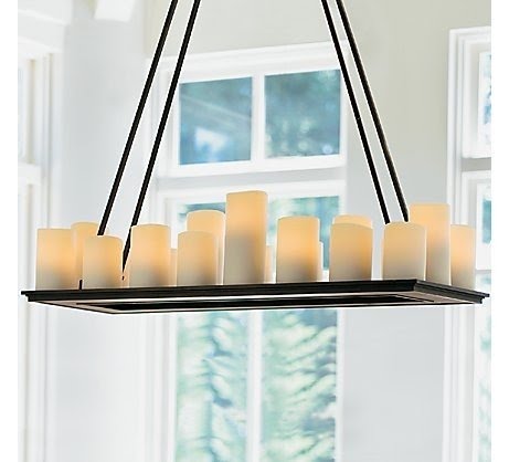 Rectangular pillar candle chandelier 2