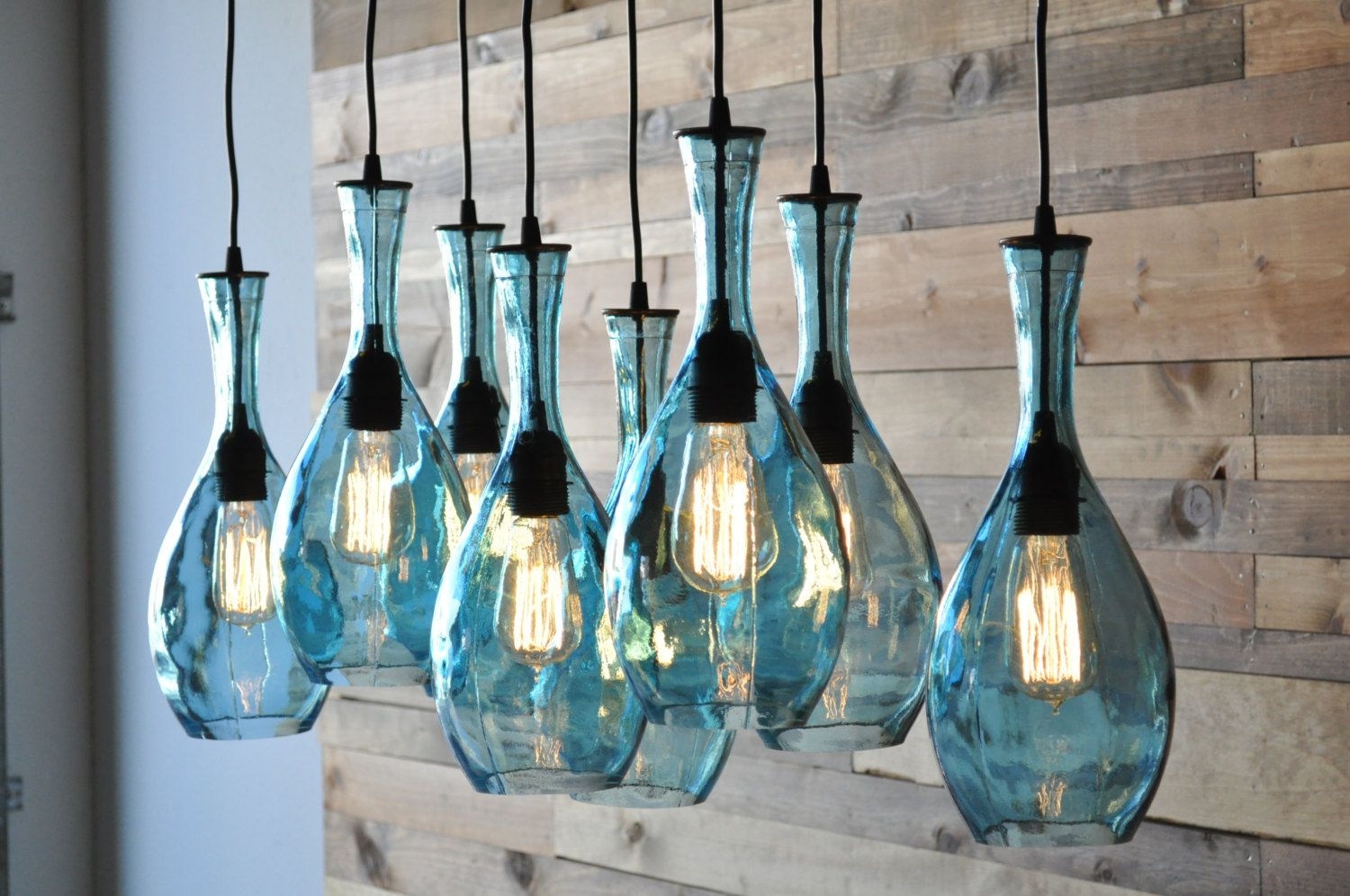 Recycled glass chandelier 33