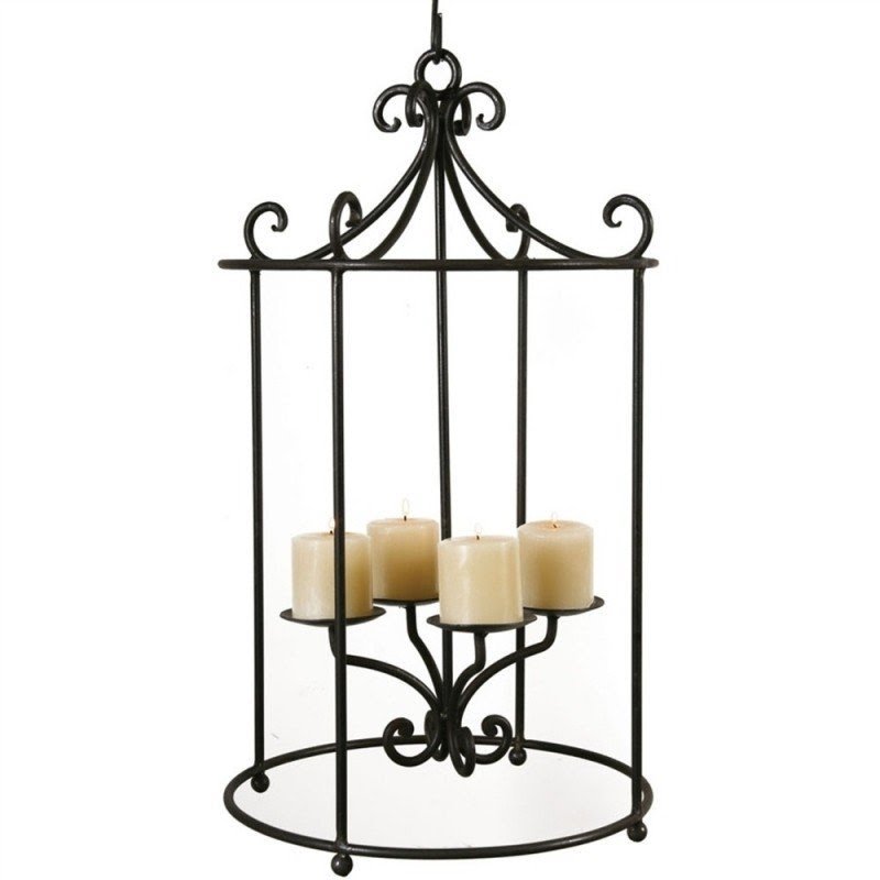 Round marche chandelier with pillar candles by homart