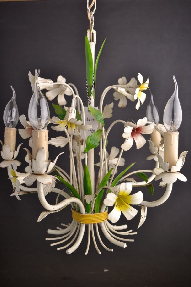 Tole painted chandelier 27